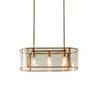 3-Light Modish Modern Gold Glass Island Pendant Light for Kitchen