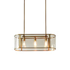3-Light Modish Modern Gold Glass Island Pendant Light for Kitchen