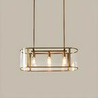 3-Light Modish Modern Gold Glass Island Pendant Light for Kitchen