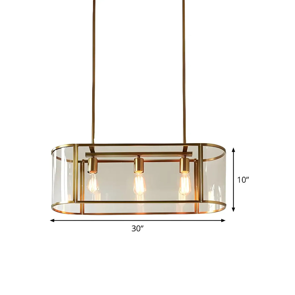 3-Light Modish Modern Gold Glass Island Pendant Light for Kitchen