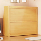 Compact Wood Step Bookcase with Glass Doors