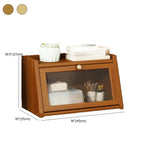 Compact Wood Step Bookcase with Glass Doors