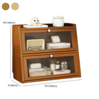 Compact Wood Step Bookcase with Glass Doors