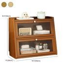 Compact Wood Step Bookcase with Glass Doors