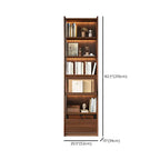 Brown 5-Shelf Wooden Glass Door Bookcase