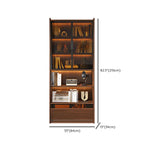 Brown 5-Shelf Wooden Glass Door Bookcase
