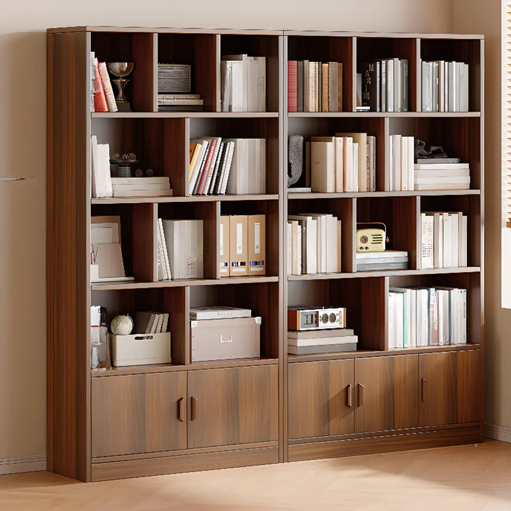 Antique Walnut Reclaimed Wood Doors Vertical Bookcase