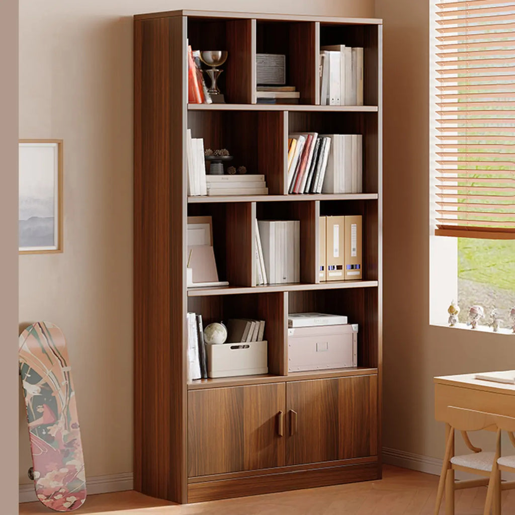 Antique Walnut Reclaimed Wood Doors Vertical Bookcase