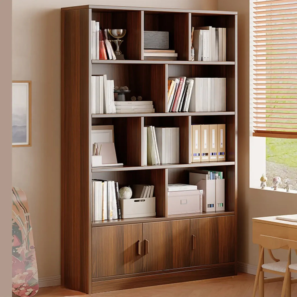 Antique Walnut Reclaimed Wood Doors Vertical Bookcase