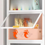 4-Tier Modern White Metal Bookcase with Glass Doors