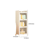 4-Tier Modern White Metal Bookcase with Glass Doors