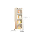 4-Tier Modern White Metal Bookcase with Glass Doors