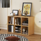Classic Brown Cherry Wood Open Back Cube Bookcase