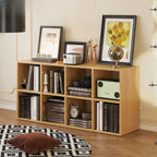 Classic Brown Cherry Wood Open Back Cube Bookcase