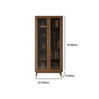 5-Tier Brown Ash Wood Glass Door Bookcase