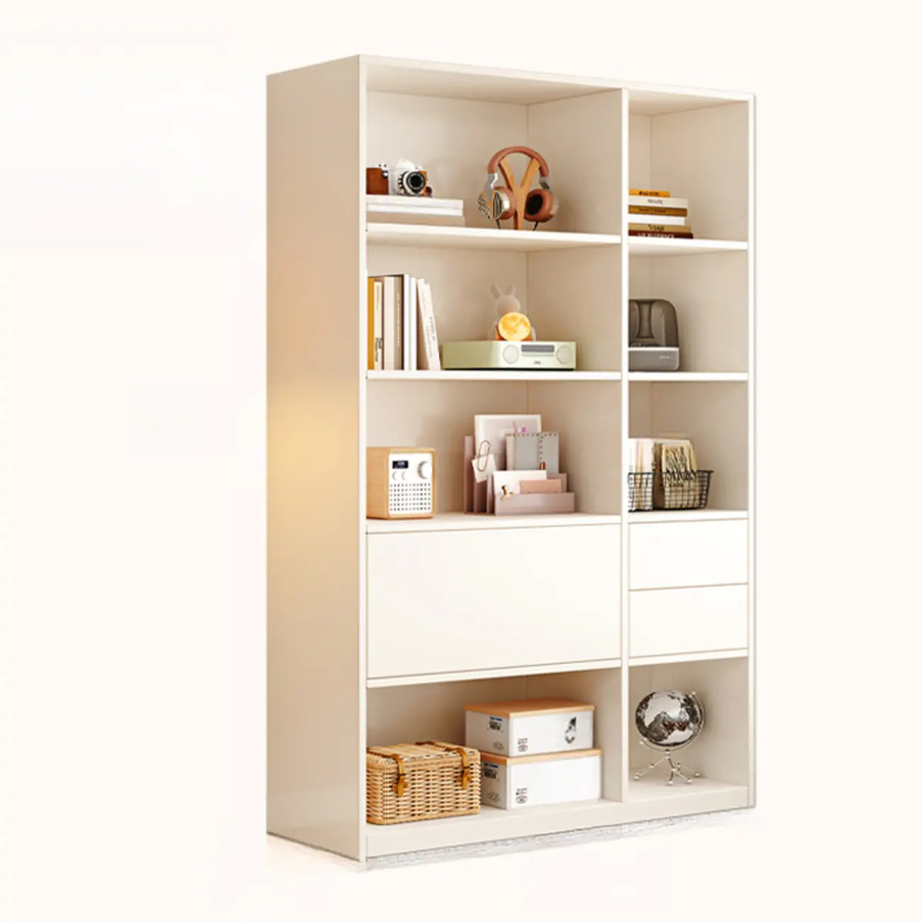 47L White Wooden 5-Tier Cube Storage Bookcase