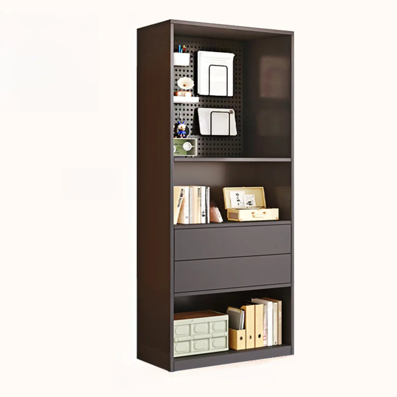 47L White Wooden 5-Tier Cube Storage Bookcase