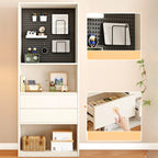 47L White Wooden 5-Tier Cube Storage Bookcase