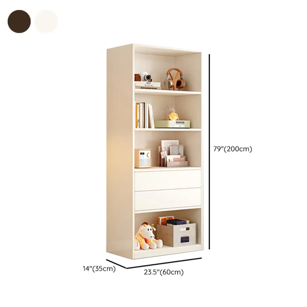 47L White Wooden 5-Tier Cube Storage Bookcase