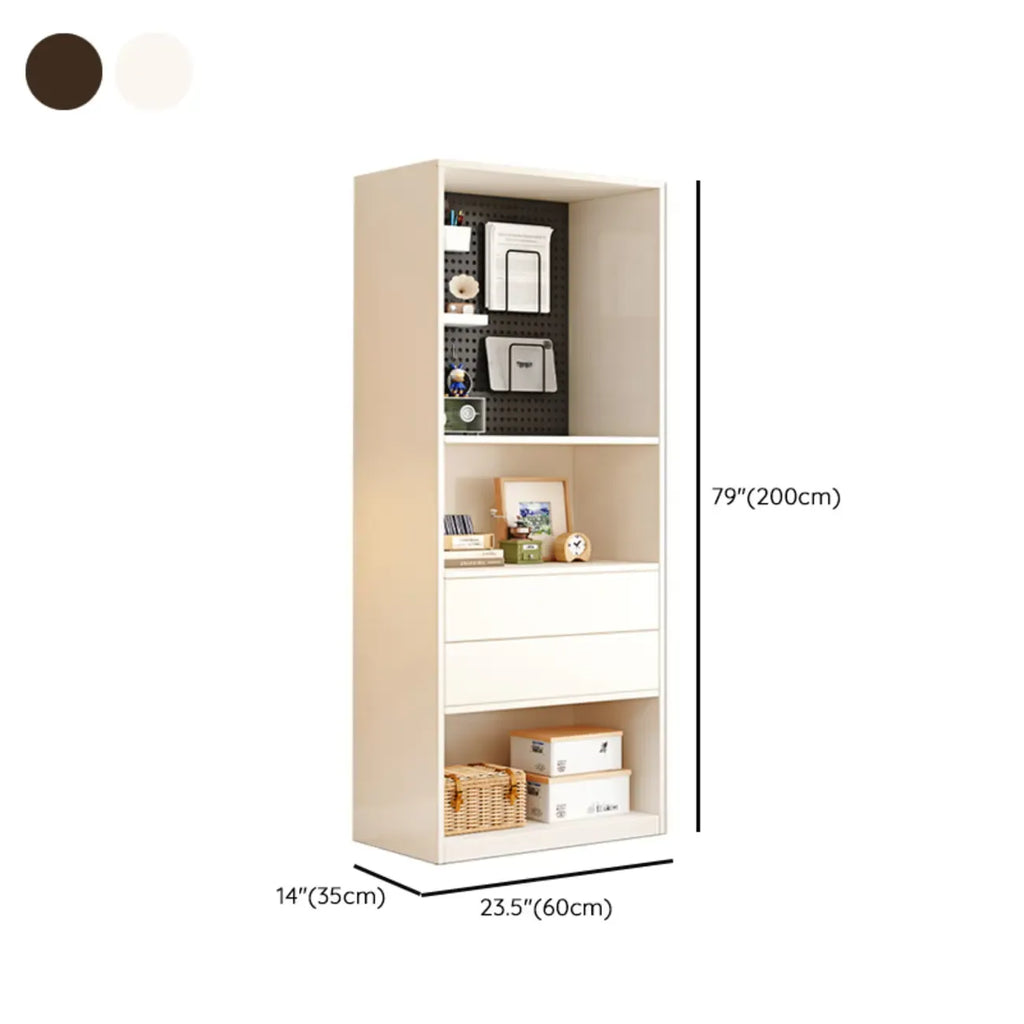 47L White Wooden 5-Tier Cube Storage Bookcase