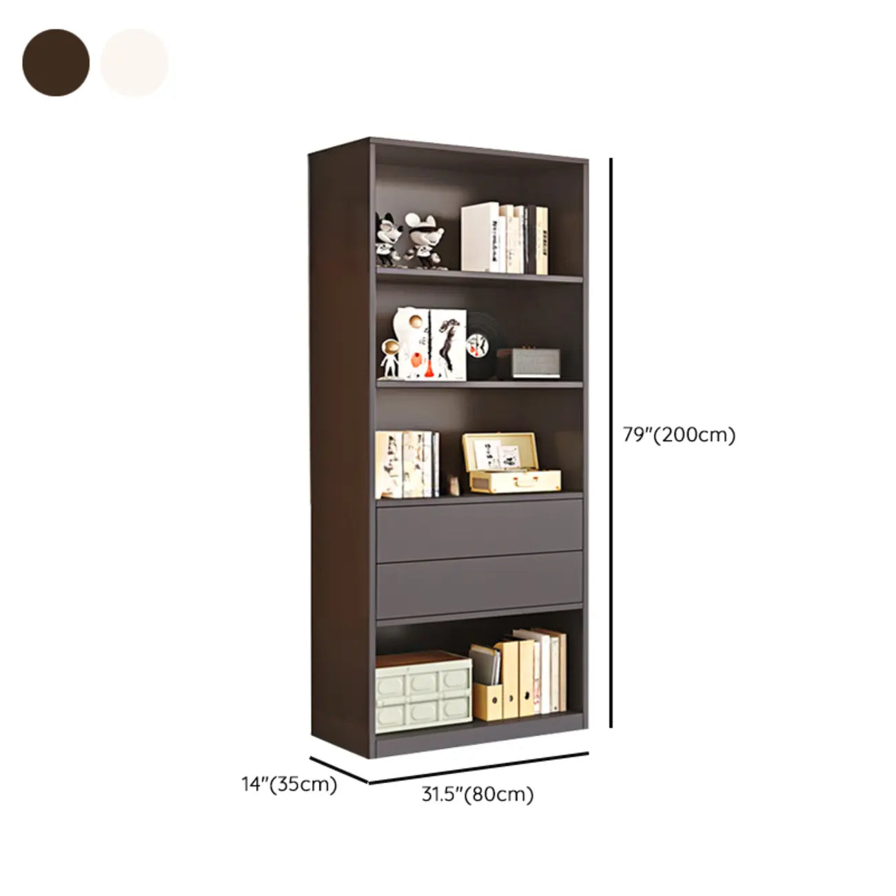 47L White Wooden 5-Tier Cube Storage Bookcase