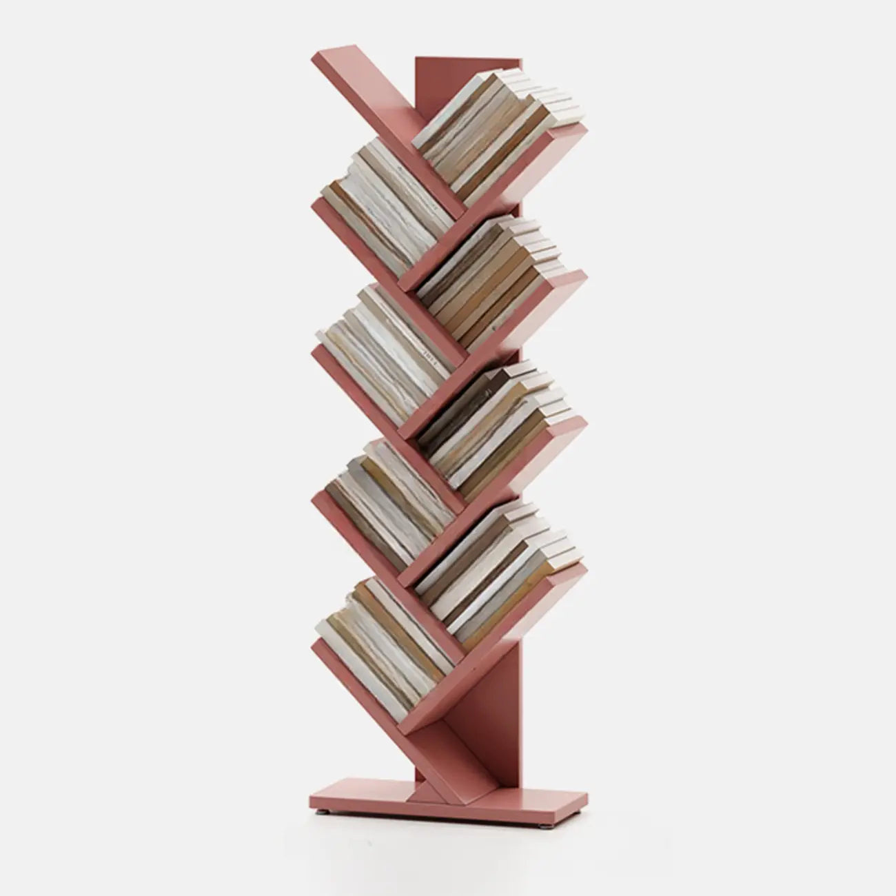 Black Wood Tree-Shaped Vertical Display Bookcase