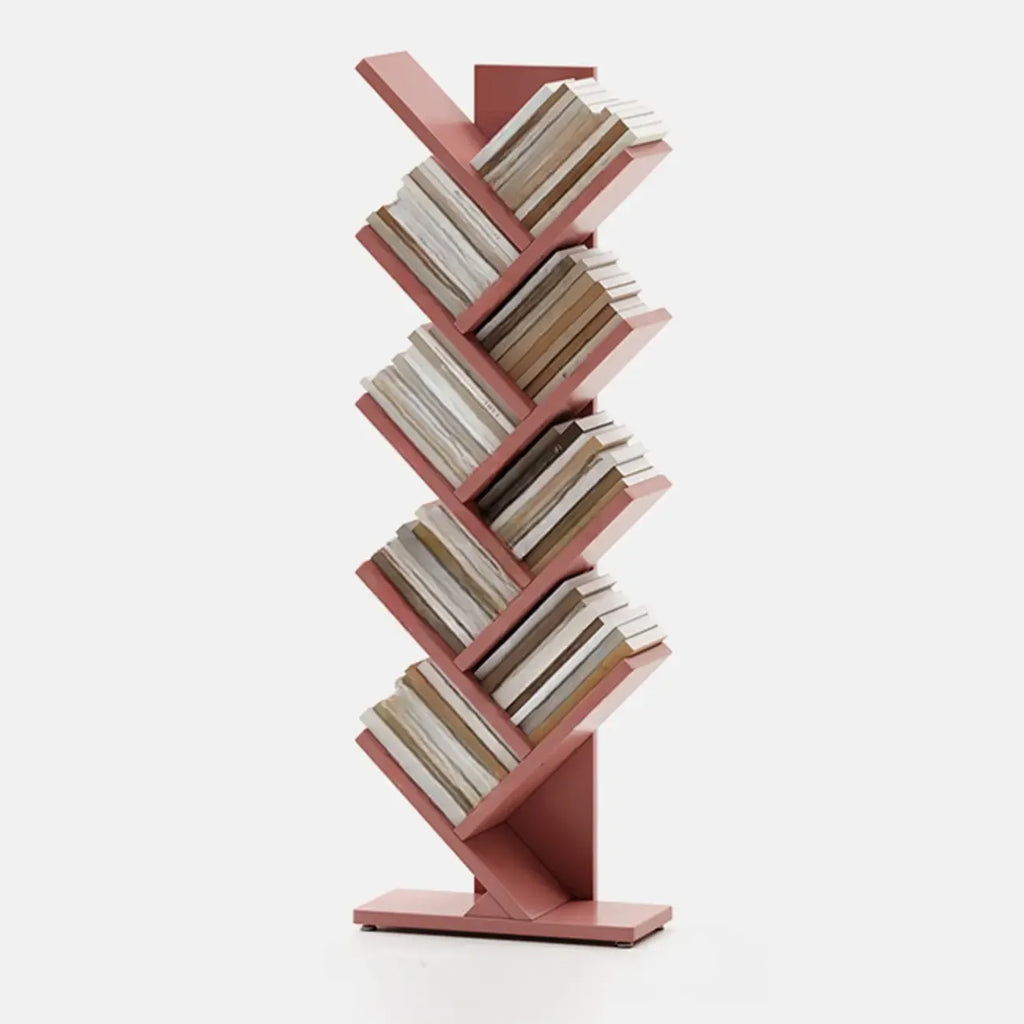 Black Wood Tree-Shaped Vertical Display Bookcase