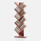 Black Wood Tree-Shaped Vertical Display Bookcase