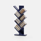 Black Wood Tree-Shaped Vertical Display Bookcase