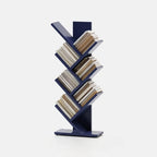 Black Wood Tree-Shaped Vertical Display Bookcase