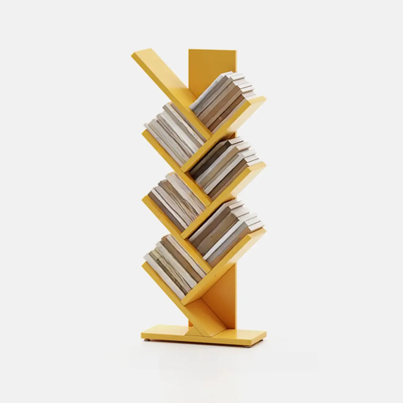 Black Wood Tree-Shaped Vertical Display Bookcase
