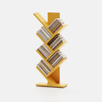 Black Wood Tree-Shaped Vertical Display Bookcase