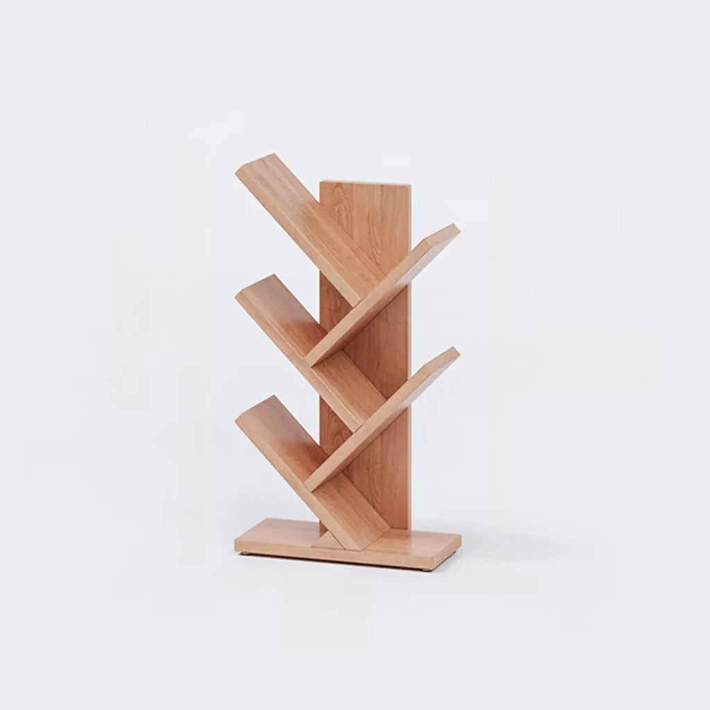 Black Wood Tree-Shaped Vertical Display Bookcase