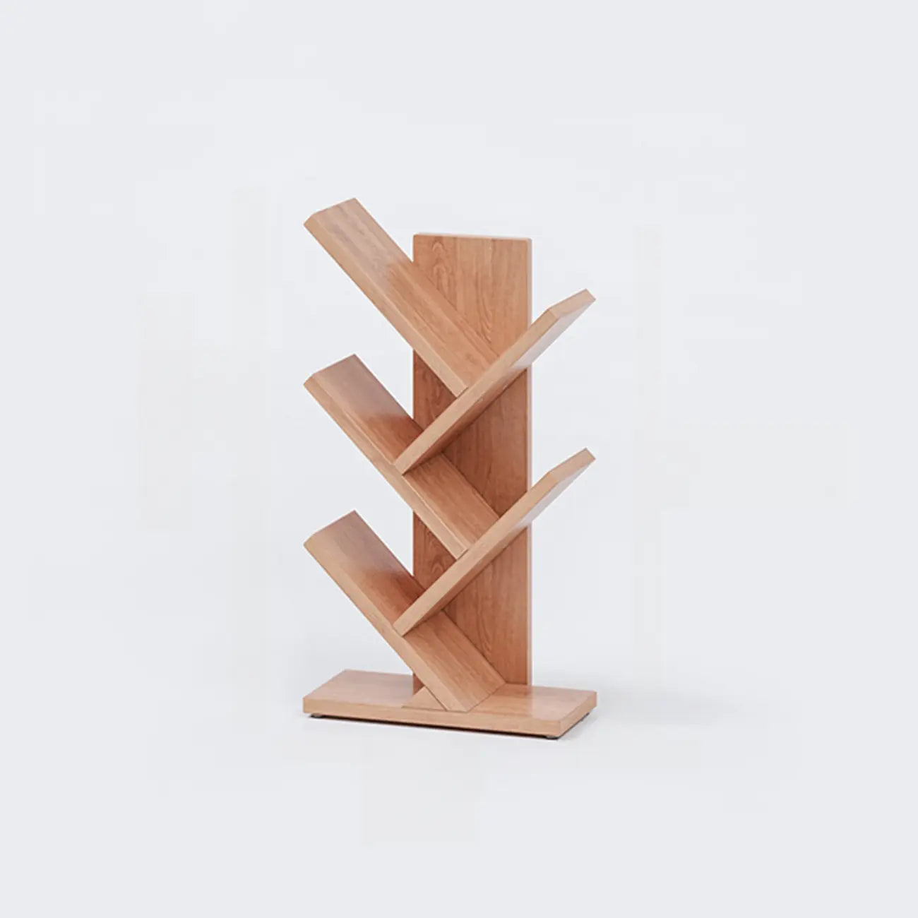 Black Wood Tree-Shaped Vertical Display Bookcase