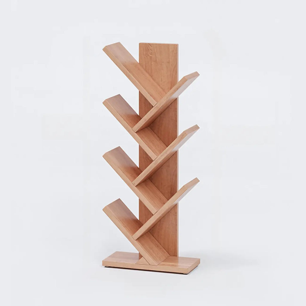 Black Wood Tree-Shaped Vertical Display Bookcase