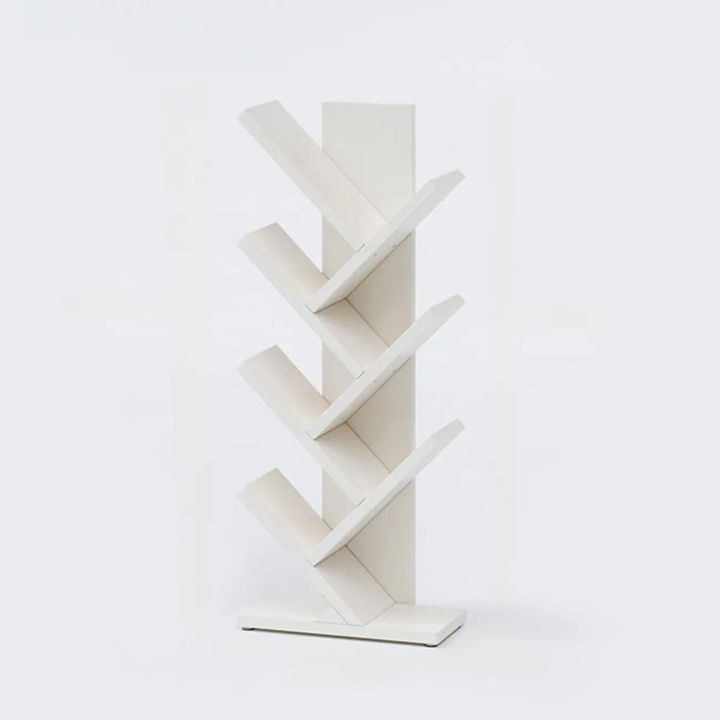 Black Wood Tree-Shaped Vertical Display Bookcase