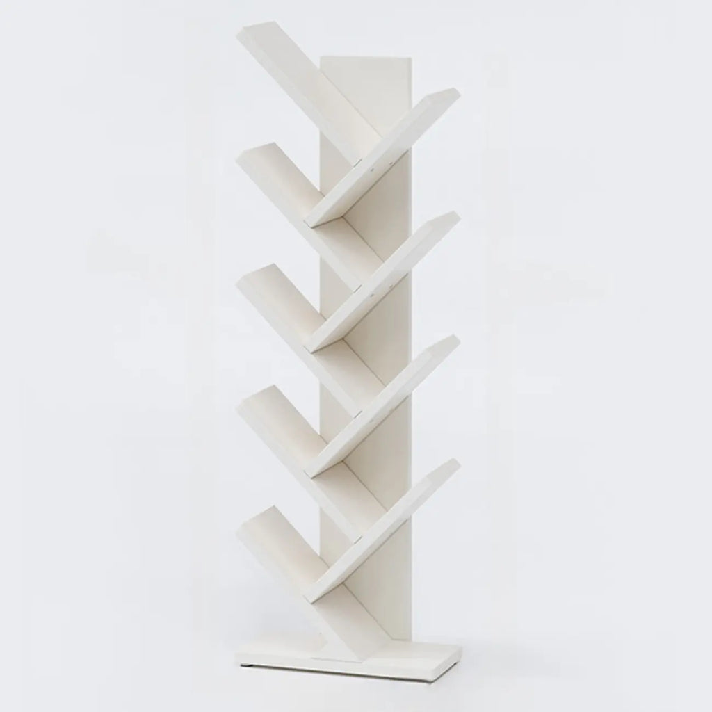 Black Wood Tree-Shaped Vertical Display Bookcase