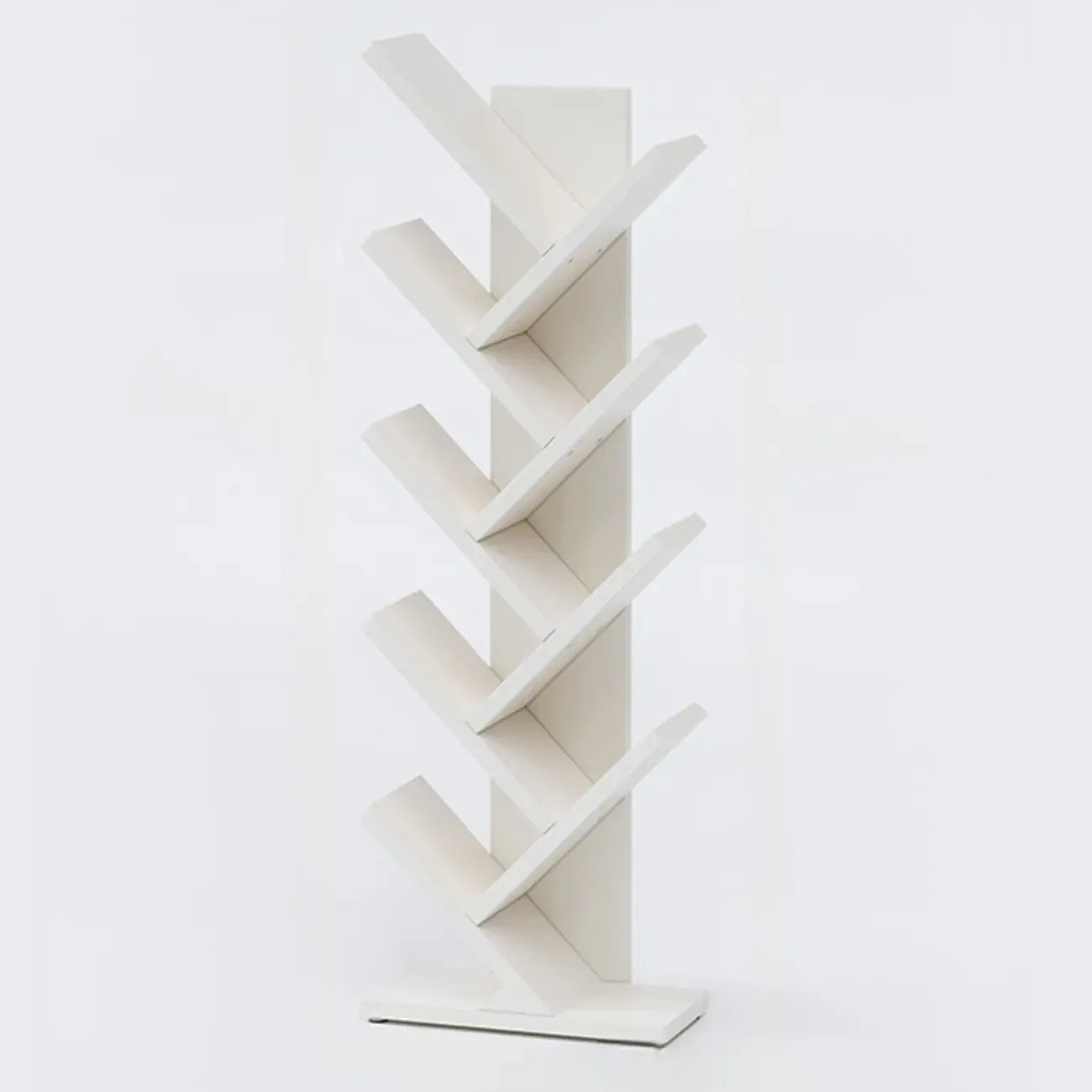 Black Wood Tree-Shaped Vertical Display Bookcase
