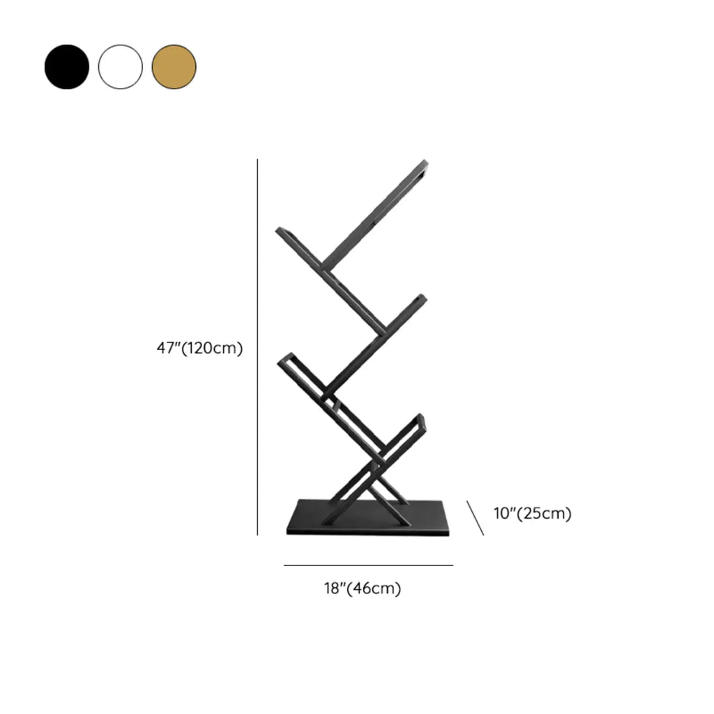73H Black Metal Geometric Open Cube Bookcase