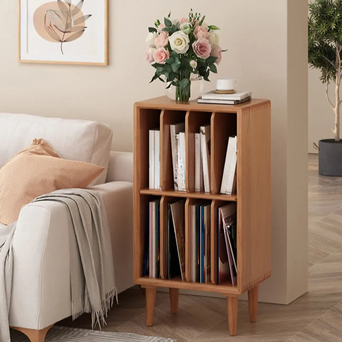 Vertical White Wood Multi-shelves Display Bookcase – HomeSette