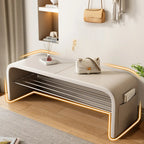 Arched Faux Leather Cushioned Storage Entryway Bench