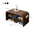 Arched Faux Leather Cushioned Storage Entryway Bench