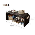 Arched Faux Leather Cushioned Storage Entryway Bench