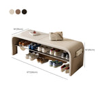Arched Faux Leather Cushioned Storage Entryway Bench