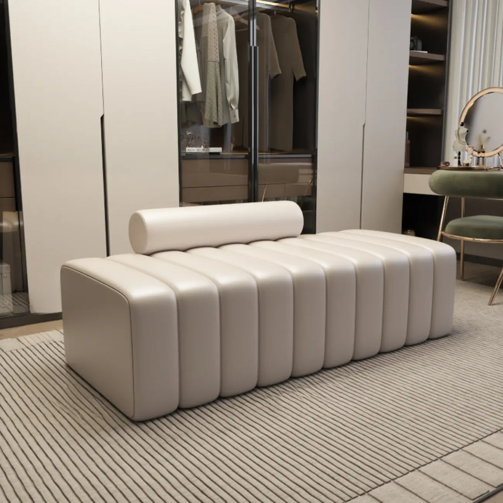 Elegance Flannel Upholstered Entryway Bench with Storage