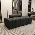 Elegance Flannel Upholstered Entryway Bench with Storage