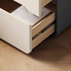 Modern Bedside Table with Storage Drawers - Avocado Green