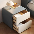 Modern Bedside Table with Storage Drawers - Avocado Green