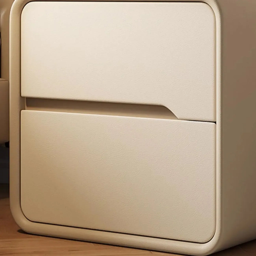 Modern Bedside Table with Storage Drawers - Avocado Green