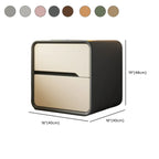 Modern Bedside Table with Storage Drawers - Avocado Green